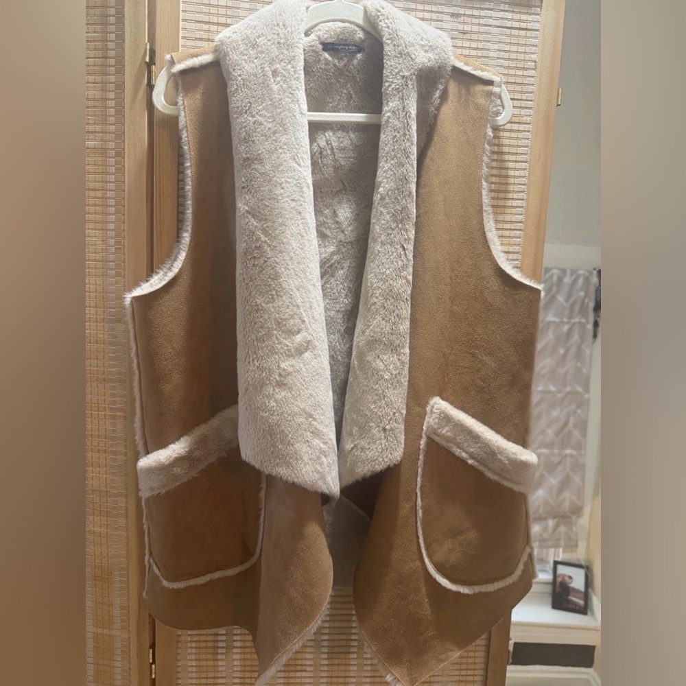 Anthropologie Brand -Do Everything with Love Cabincore Faux Suede Winter Vest-OS